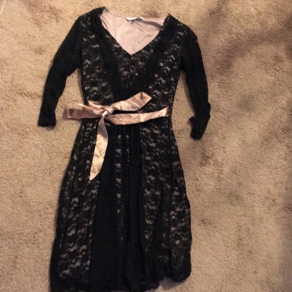 Alexia Admor | Dresses | Alexia Admor Black Lace Dress With Satin Tie